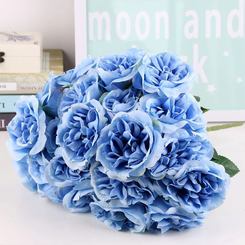 Осень 7 голов/Букет маленький бутон розы Bract искусственный цветок Шелковая Роза DIY