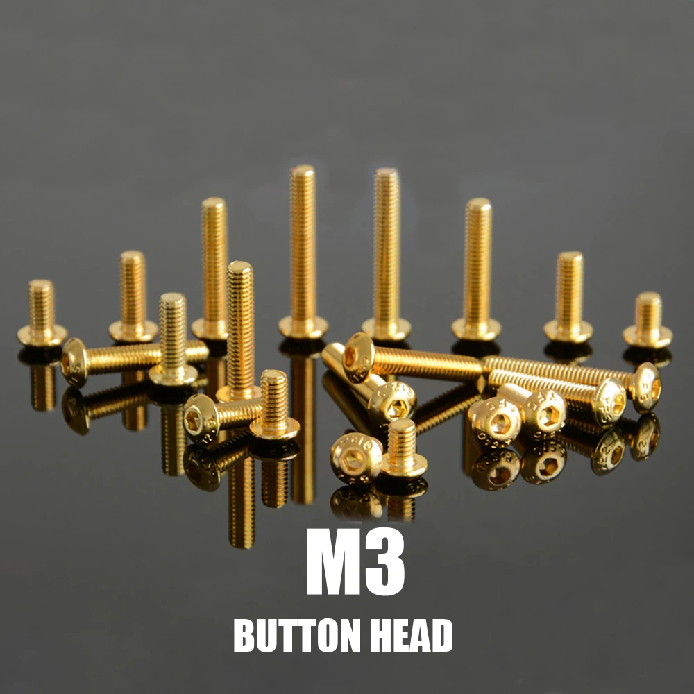 M3x6 round button hex head black screw