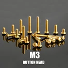 10 шт M3 Золотойчерный гальванический 12.9 класс легированная сталь Шестигранная кнопка с шестигранной головкой круглая Болт С Головкой ISO7380