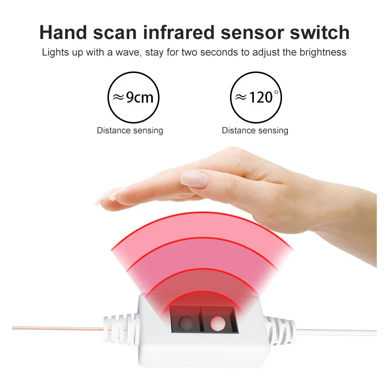 

Infrared Sensor Mirror Light Makeup Mirror Light 14 Strings Dressing Table Bathroom Lamp Tape Vanity Mirror Make Up Light Strip