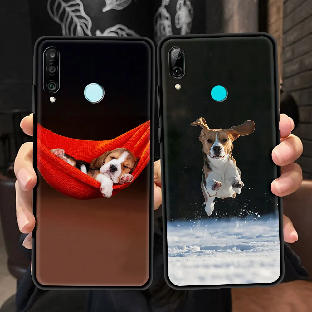 Mobile Protective Case For Huawei P30Lite P Smart Z P40 P20Pro Y6 Honor 9S 20 Black Phone Soft Cover Beagle Dog Animal | Мобильные
