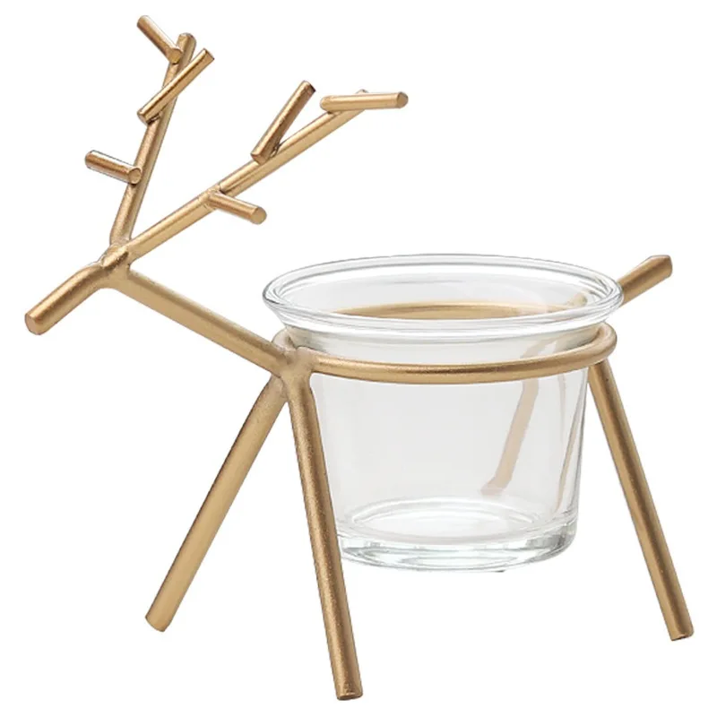 Металлический чайный светильник подсвечник подставка со стеклянной чашкой