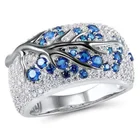 Новейшее блестящее кольцо ветка с краснымсинимзеленымфиолетовым кристаллом кольца с листьями для женщин уникальное панк ветка обручальное кольцо ювелирные изделия