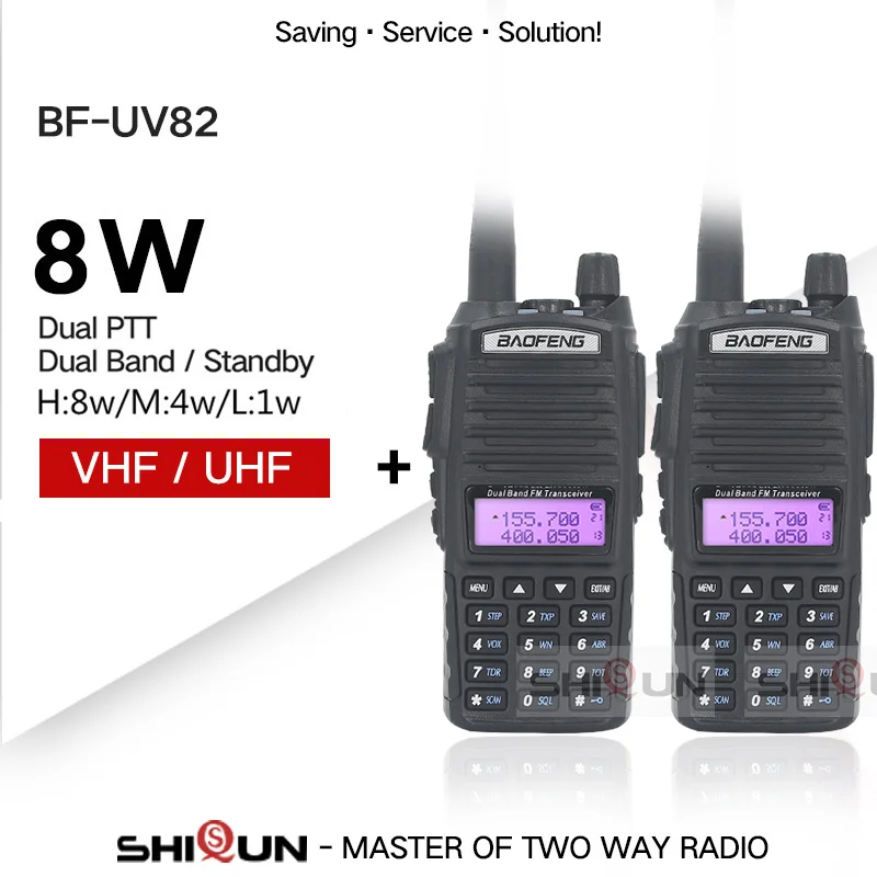2Pcs UV-82 8W Walkie Talkie 10 KM Baofeng 8W radio Dual VHF UHF Portable Ham Radio UV-82 Amador Walky Talky Baofeng UV 82 UV82