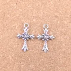 24 шт Подвески в виде креста 24x15 мм старинные подвески, Винтажные Ювелирные изделия из тибетского серебра, DIY для браслета и ожерелья