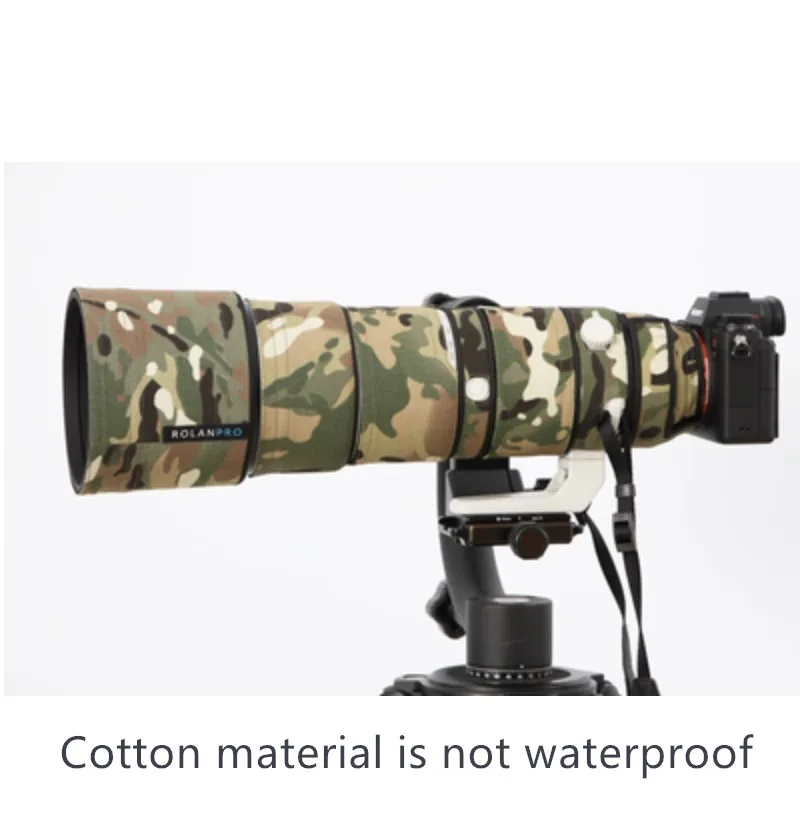 not waterproof Линзы rolanpro камуфляжное пальто дождевик для sony FE 200-600 мм F5.6-6.3 G OSS защитный чехол для объектива нейлоновое водонепроницаемое покрытие для объектива - Цвет: not waterproof