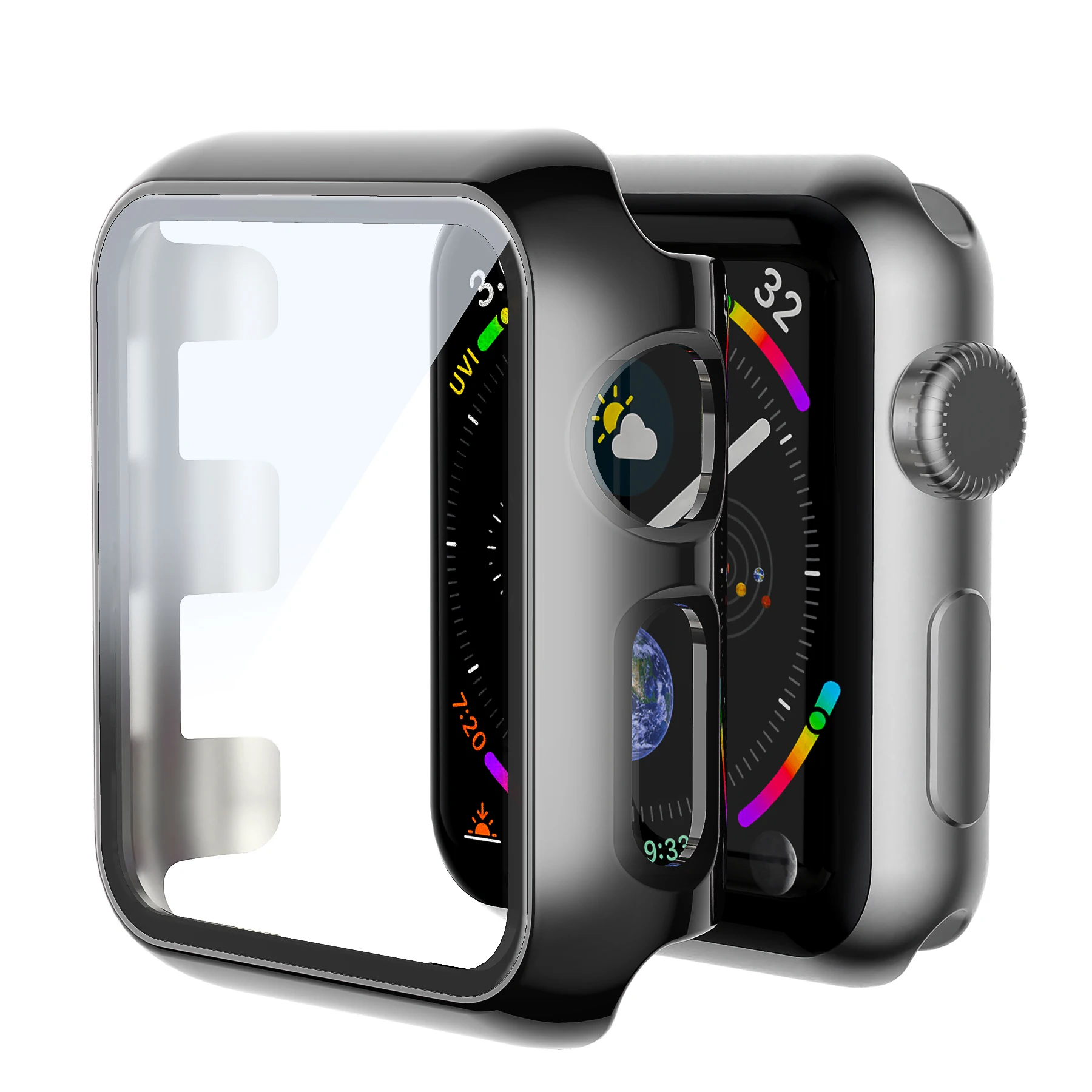 

Полноэкранный цветной бампер с красными краями для Apple Watch 6 5 4 3 2 40 мм 44 мм, чехол для iWatch SE 6 5 42 мм, защита для Apple Watch