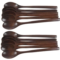wooden spoons 12 pieces wood soup spoons for eating mixing stirring cooking long handle spoon