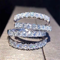 diwenfu luxury brand 925 sterling silver wedding rings for women 2 carats aaa cubic zirconia ring fine jewelry anillos de anel