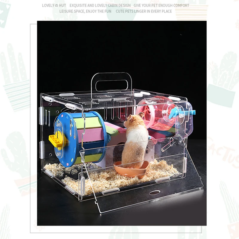 

Hamster supplies high-grade acrylic hamster cage home small hamster cage small hamster cage boutique villa luxury hamster room