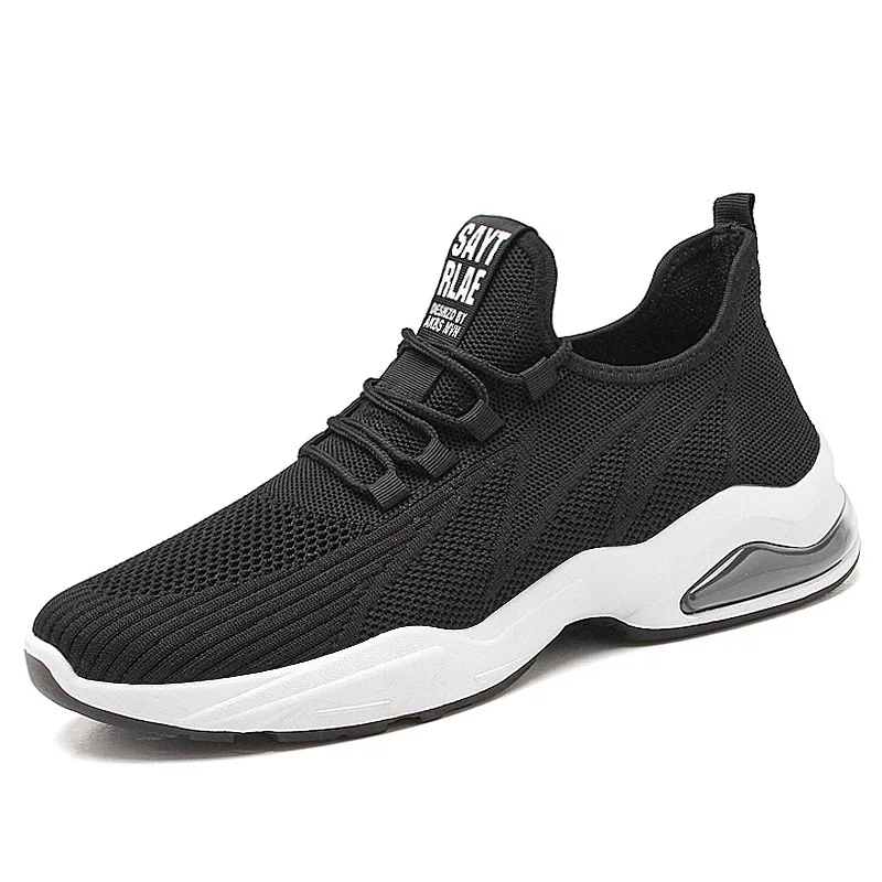 

2021 Men Sneakers Spring Breathable Knit Mesh Fashion Cool Comfortable Air Cushion Casual Sport Running Shoes 3 Colors Trainers