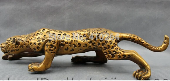 15 дюймов Китайская народная бронзовая животная свирепый леопард фотоскульптура| |