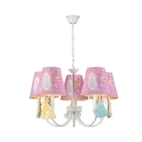 Children's room LED lamp Princess theme 5 lamp chandelier pink ceiling chandelier room decorative lamp