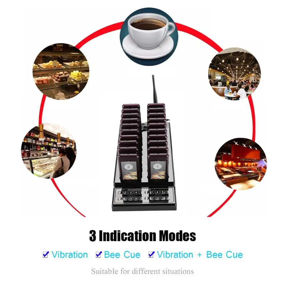 

SU-68G Pager Calling System Wireless Calling Pager System Restaurant Pager 20 Channels Pager Waiter For Church Nursery Rstaurant