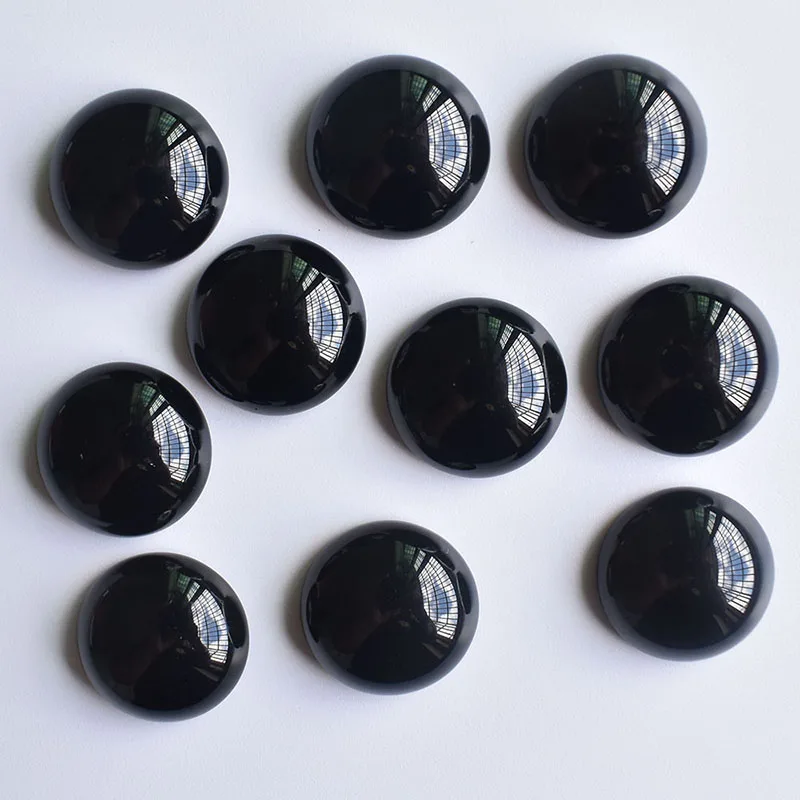 

Wholesale 30pcs/lot fashion good quality natural black stone cab cabochon 18mm beads for jewelry making free shipping