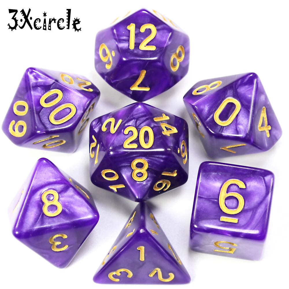 Новый набор игральных костей с перламутровым эффектом для игры в покер DnD D4 d6 d8 d10