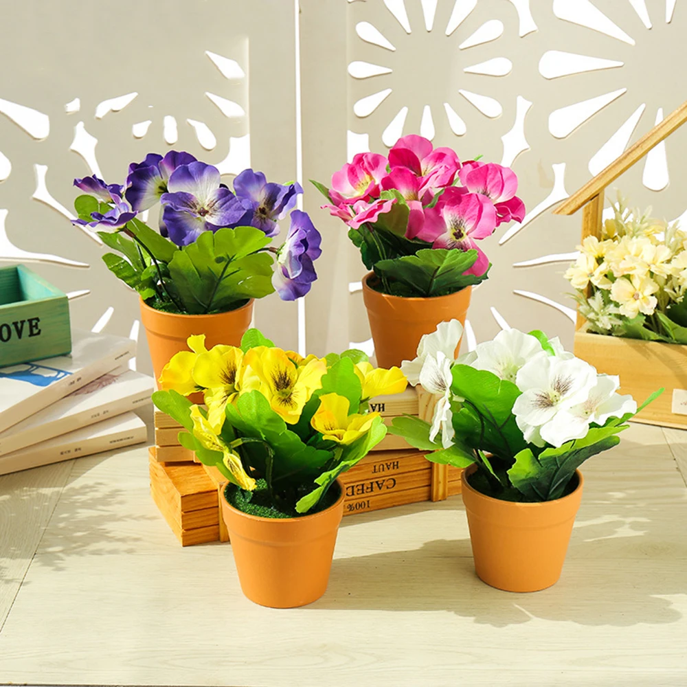 Искусственная Орхидея бабочка в горшках шелковые цветы с пластиковыми горшками