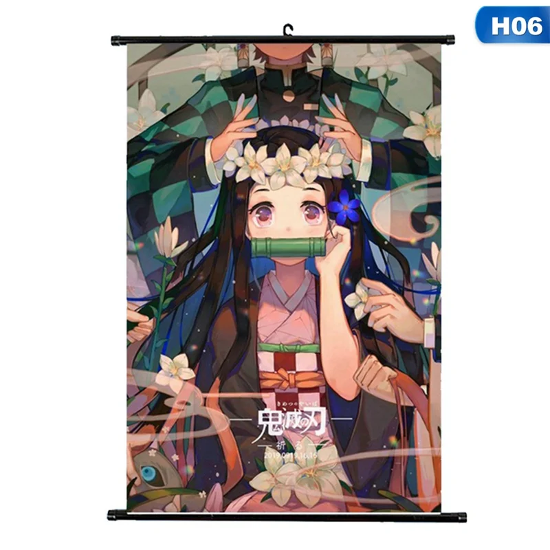 

21*30CM Demon Slayer Anime Manga Wall Poster Scroll Canvas Wall Poster Home Wall Print Modern Art Decor Poster