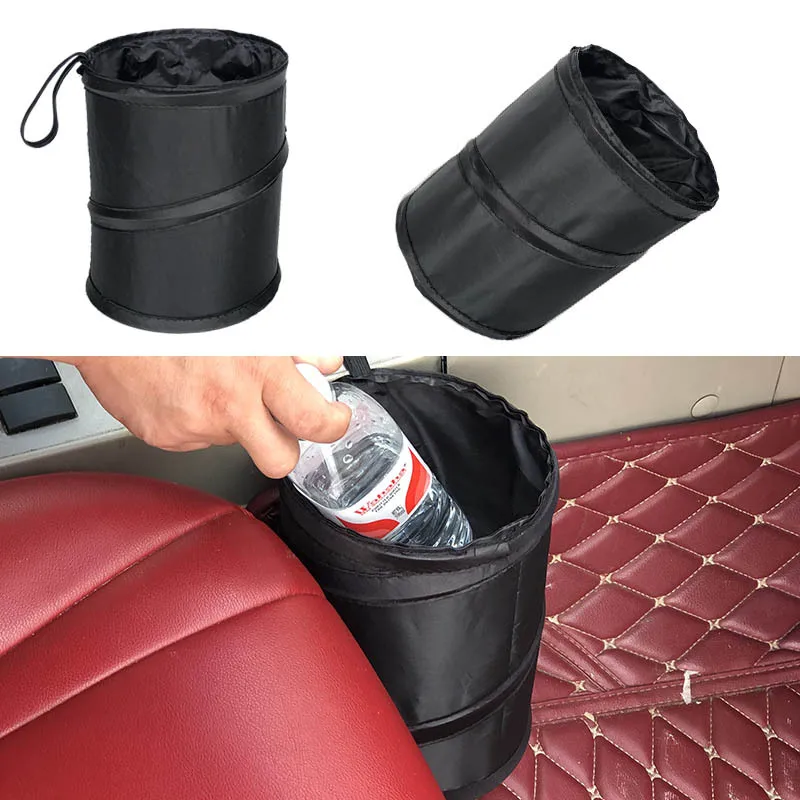1PCS Black Car Trash Can Pack Bag Waterproof Car Trash Bag for Little Leak Proof Car Car Garbage Bag with Side Pocket