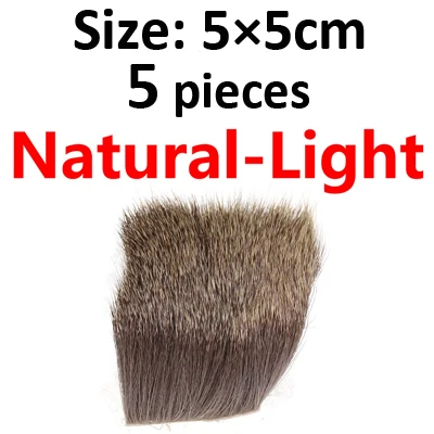 5PCS Natural Light ICERIO 5 шт. натуральные волосы оленя для завязывания мух Сухих Мух Хоппер Caddis крылья и тела спиннинг басов жуков делая материал - Цвет: 5PCS Natural Light