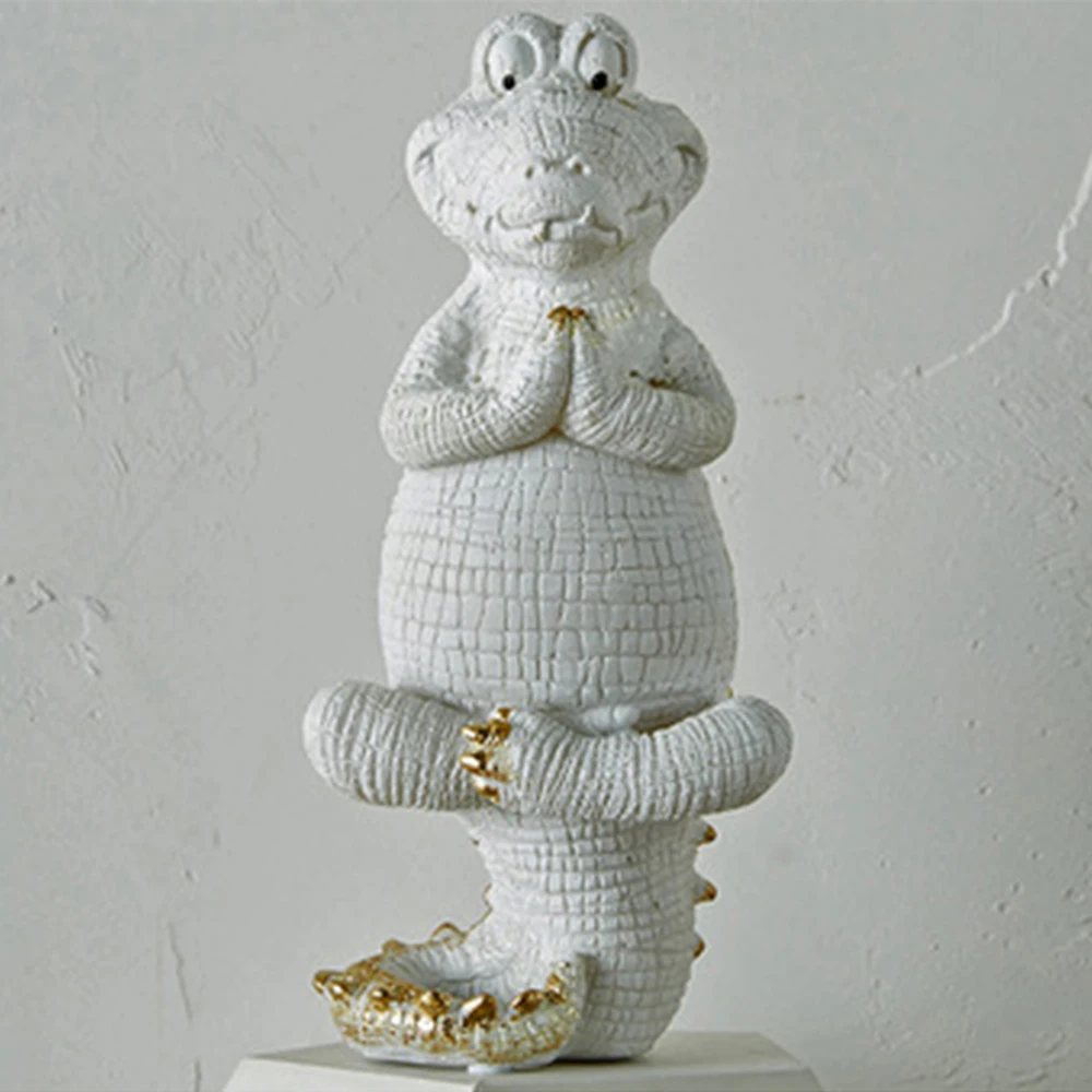 

Yoga Crocodile Ornaments Resin Crafts Statue High Quality Collection and Gifts for Garten Statuen Wohnkultur