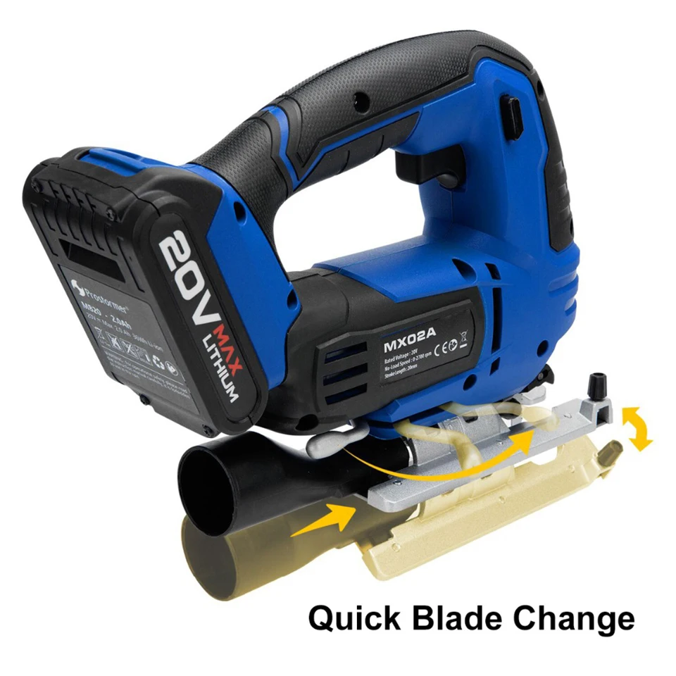 PROSTORMER 20V Jig Saw Регулируемая скорость электрическая пила с 6 лезвиями мульти-угол