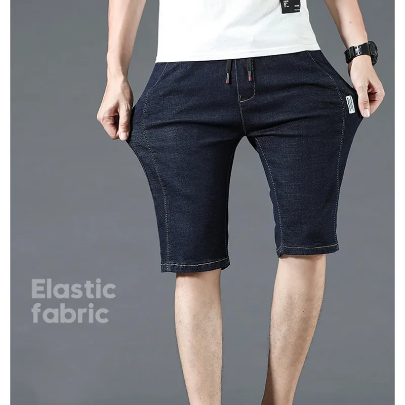 

2021new Men's Denim Shorts High Quality Tencel Short Jeans Cotton Straight Short Jean Male Slim Solid color Jean Shorts Clothing