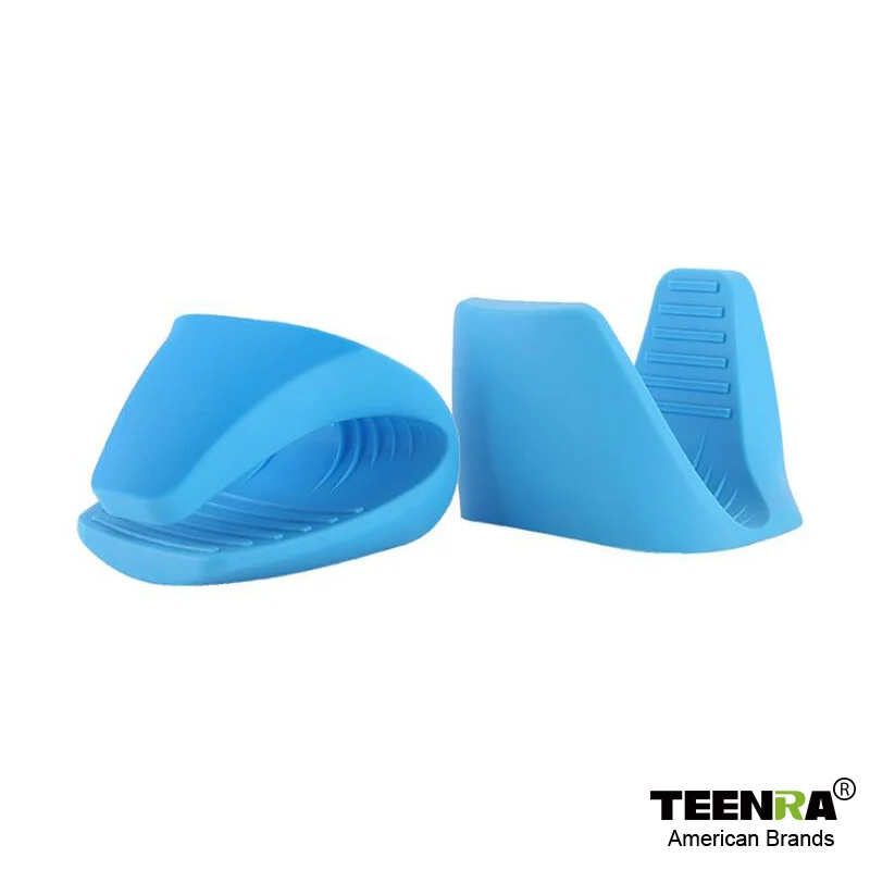 Blue TEENRA изолированные перчатки для духовки Силиконовые зажимы для духовки термостойкие для плиты Mitt противоскользящие горшочки держатель зажим для приготовления перчатка для выпечки - Цвет: Blue