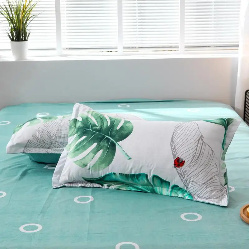 

Luxury Leaves Home Textile Print Pillowcase Sheet Duvet Cover Bedding Set For Adult Children