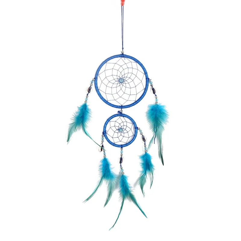 Ловец снов ручной работы ротанговый с перьями настенное украшение для дома