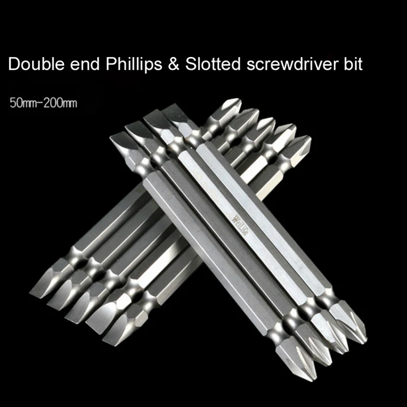 Фото Набор насадок Phillips PH2 и 6 мм с шестигранным хвостовиком, 50 мм, 65 мм, 100 мм, 150 мм, 200 мм, 10 шт./комплект №4