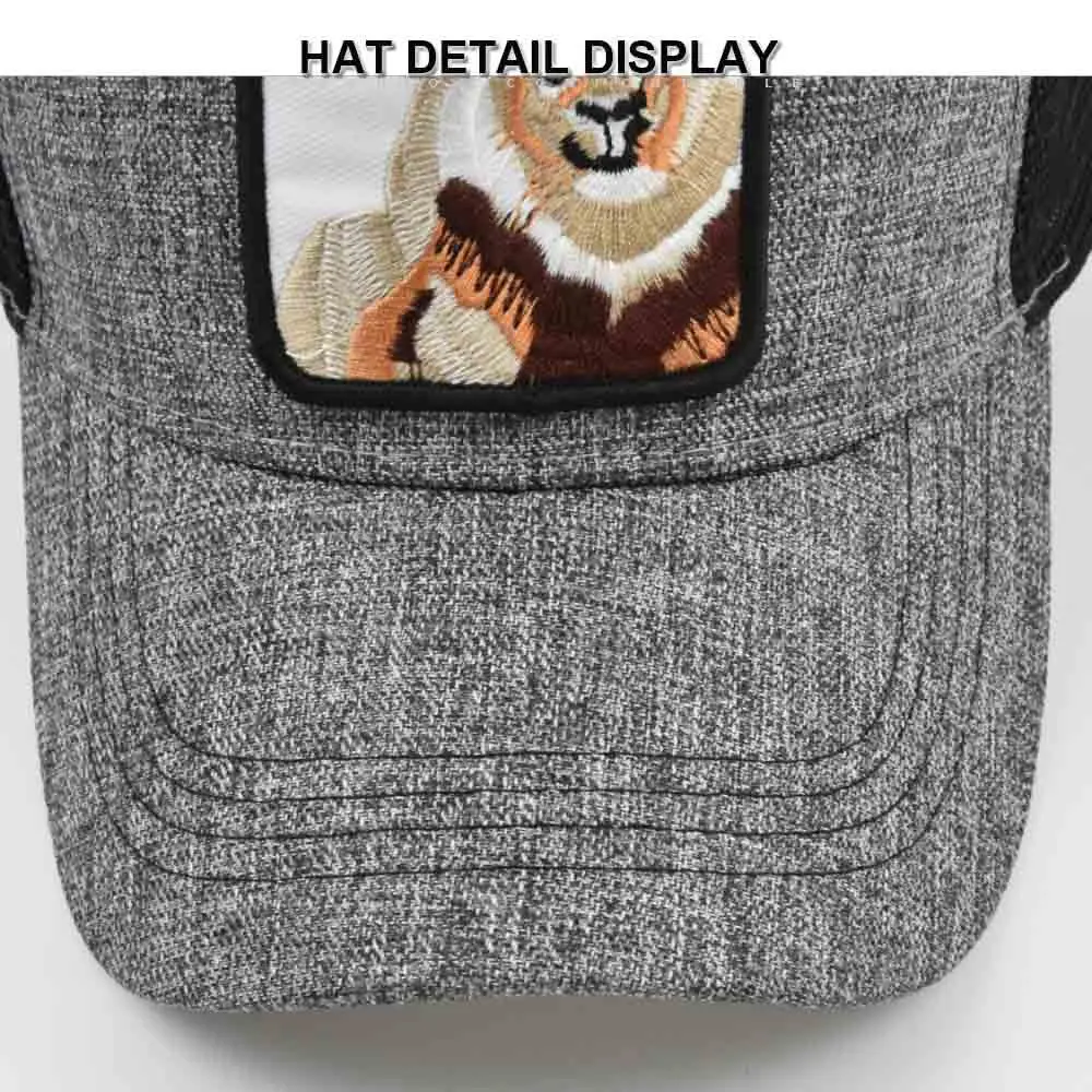

New Breathable Embroidery Animal Lion Snapback Summer Mesh Baseball Caps Men Women Hip Hop Dad Hat Sun Visor Gorras Unisex Bone