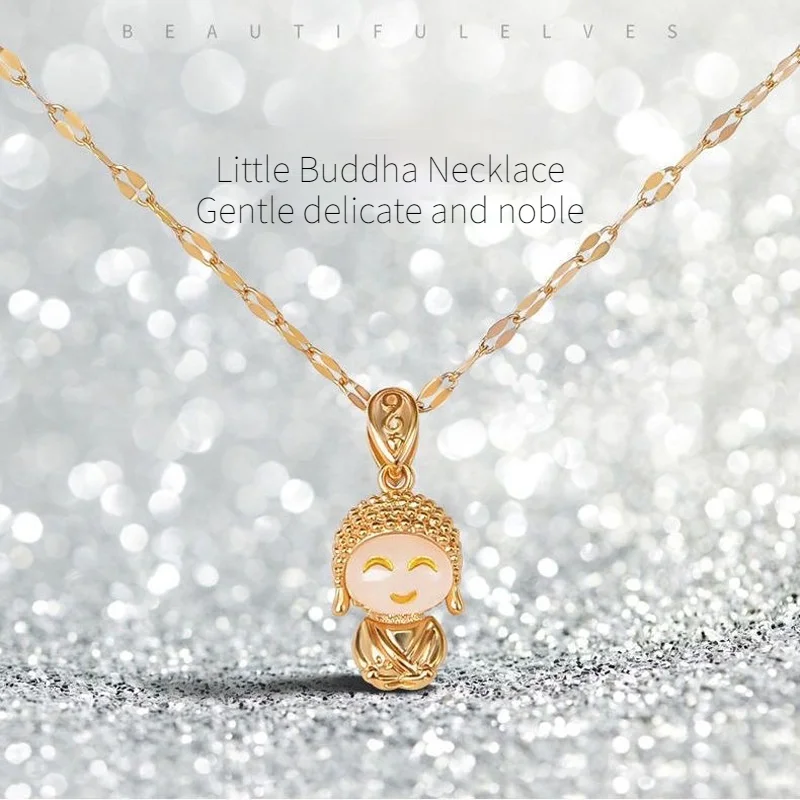 

Chaomeng women's necklace happy Maitreya Buddha Pendant titanium steel necklace women wear transport artifact jewelry