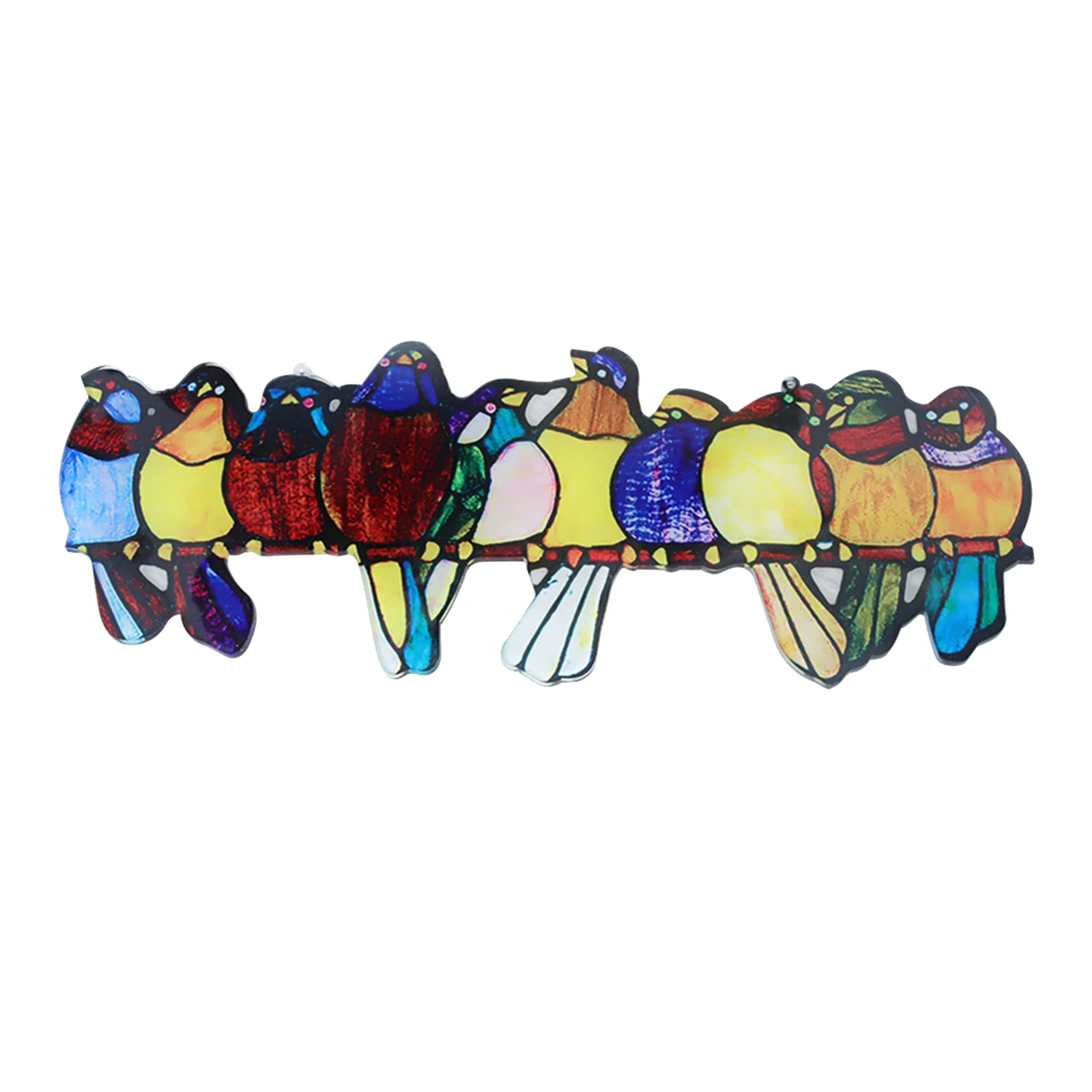 Colorful Hummingbirds Stained Glass Ornaments Gift Hanging Decor | Wind Chimes & Decorations