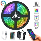 Светильник ные ленты с Wi-Fi контроллером, гибкая декоративная подсветильник ка RGB 5050 с Bluetooth, ночник, светящаяся лента для спальни