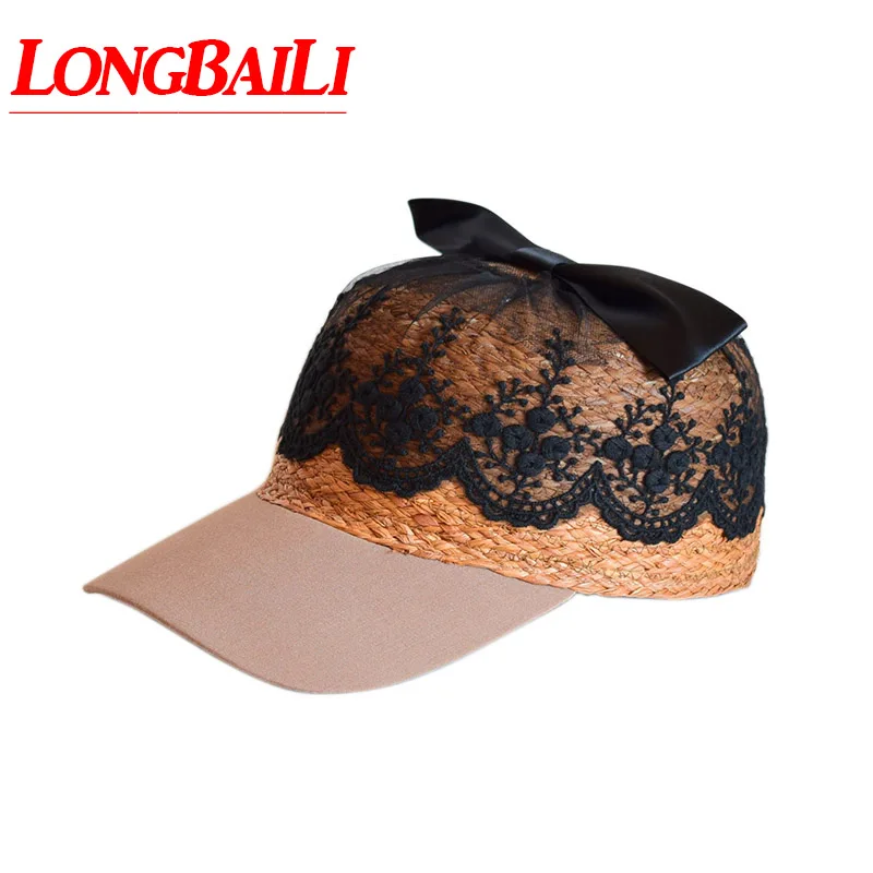 

LongBaiLi New Fashion Raffia Straw Baseball Hat Women Sun Protection Baseball Hat SWDS146
