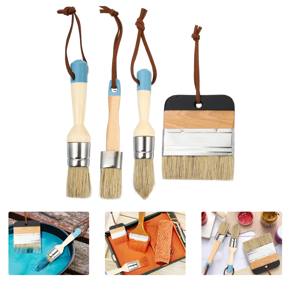 

1 Set Paint Brush 1 inch Wax Oil Painting Brush Wooden Handle Chip Brush