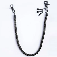 new fashion casual black rope leather waist chain wallet chain suitable for mens cycling punk key chain accessory gift