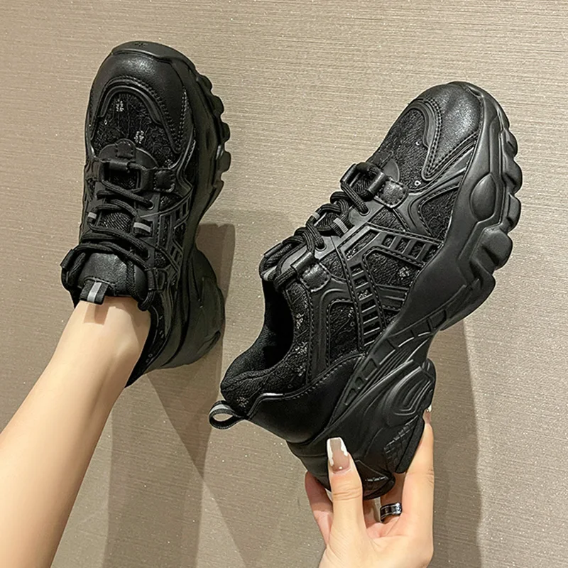 

Женские сетчатые кроссовки на толстой подошве, с вулканизированной подошвой