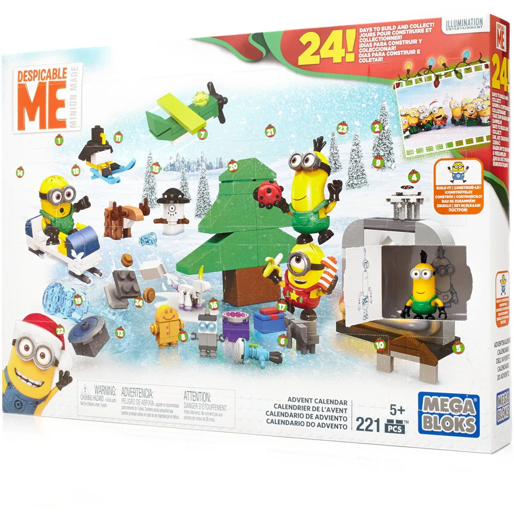 Mega Bloks календарь с изображением миньонов 221 шт./pzs -5 лет детские игрушки