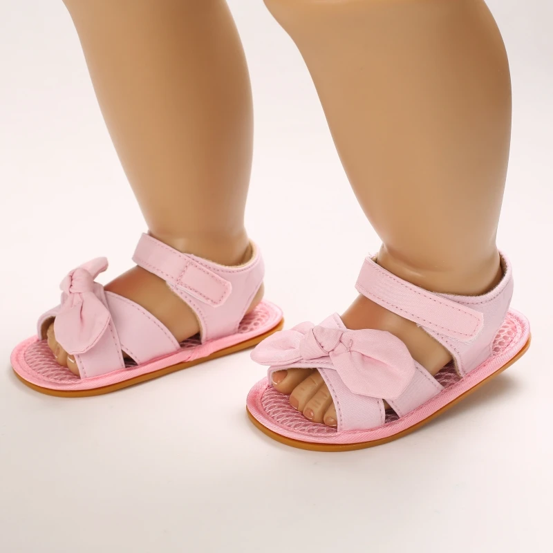 

Cute Bowknot Baby Girl Shoes Summer Princess Newborn Sandals Solid Anti Slip Soft Sole Infant Toddler Sandals 0-18M