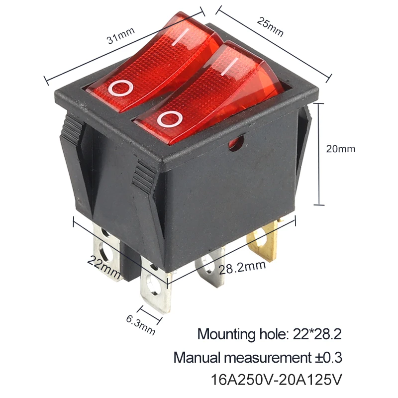 5 шт. кнопочный переключатель KCD4 16 А/2/3 в 20 А/250 В