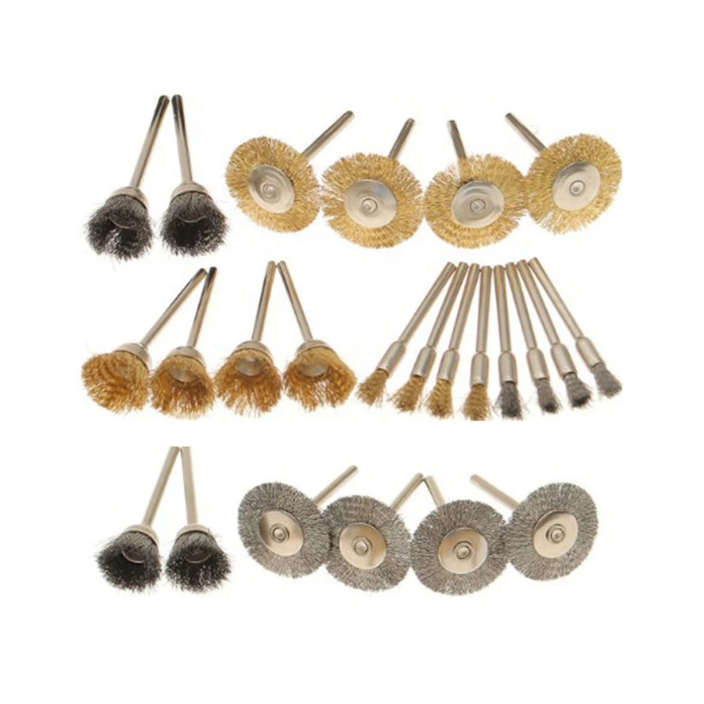 Набор щеток для дрели комплект из 24 вращающихся проволоки стали латуни металла