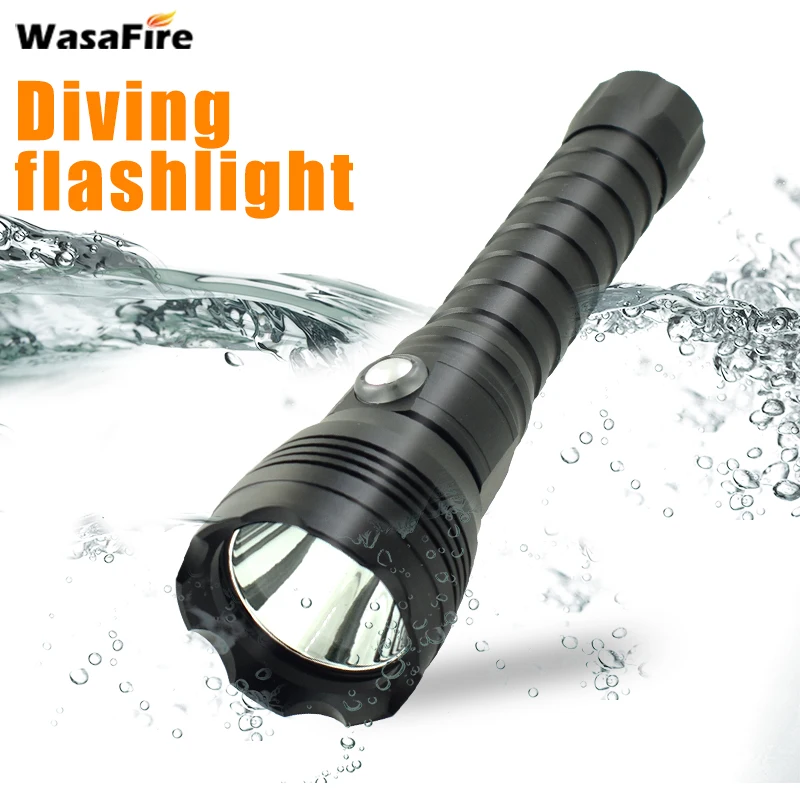 

Фонарик для дайвинга WasaFire XHP70.2, профессиональный светодиодный светильник онарик для подводного плавания, водонепроницаемый фонарь для дай...