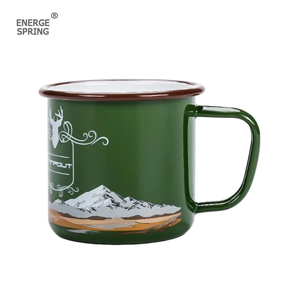 Эмалированная чашка 270 мл уличная портативная кружка утолщенная эмалированная