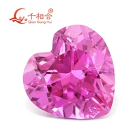 heart shape artificial ruby light pink color natural cut including minor cracks and inclusions corundum loose gem stone