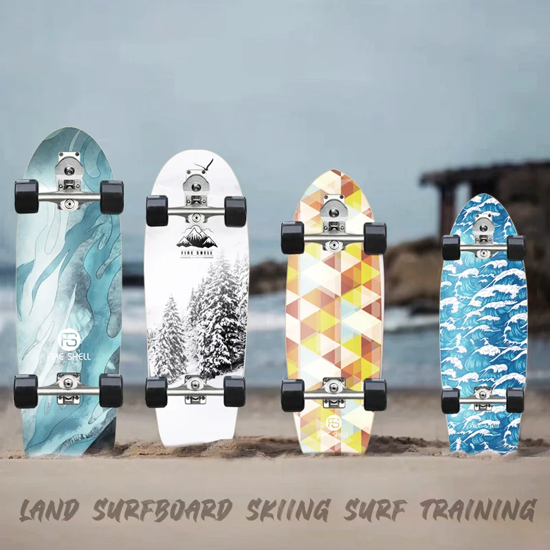 

Land Surf Skate Surfing Skiing Training Board 28/31/33 Inch Carving Pumping Fish Board Kick Tail Cruising Skateboard