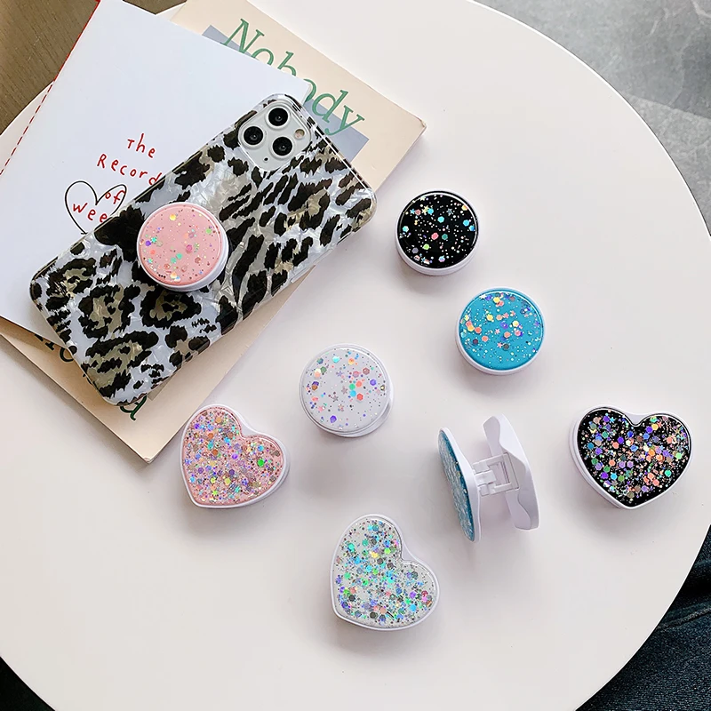 Складной Блестящий держатель для телефона универсальная подставка с круглым