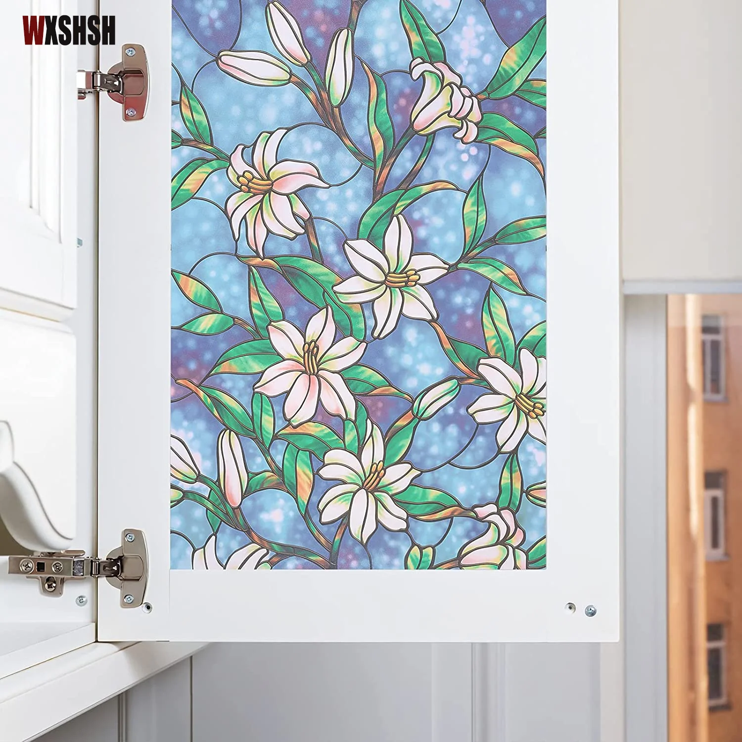 Индивидуальный размер виниловая прозрачная пленка с синей лилией без клея