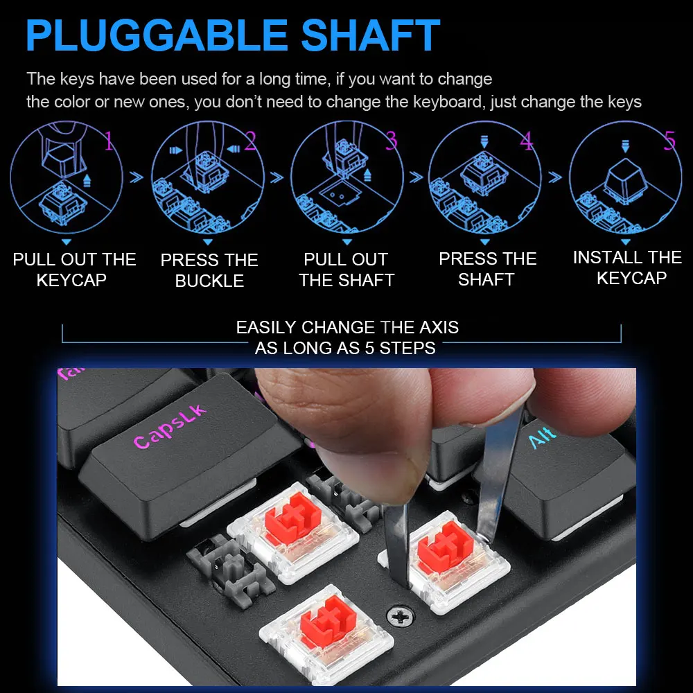 Игровая клавиатура Redragon Horus K618 с RGB-подсветкой Bluetooth 5 0 беспроводная USB 2 4G 3 режима